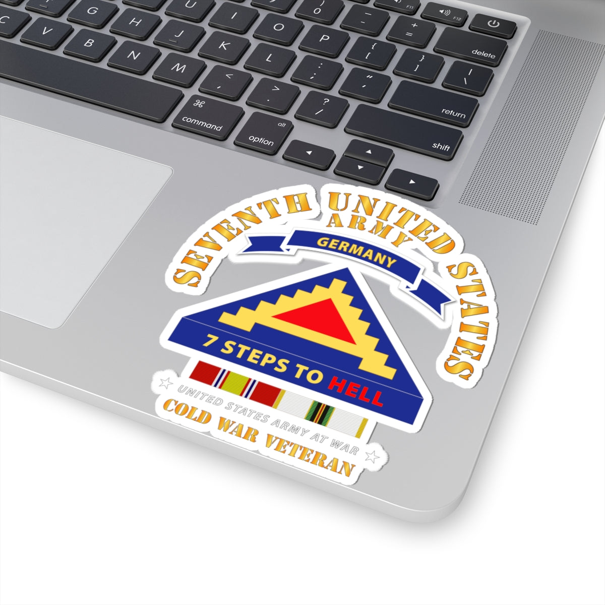 Kiss-Cut Stickers - 7th Unites States Army - 7 Steps to Hell w Germany Tab - SS w COLD WAR SVC X 300