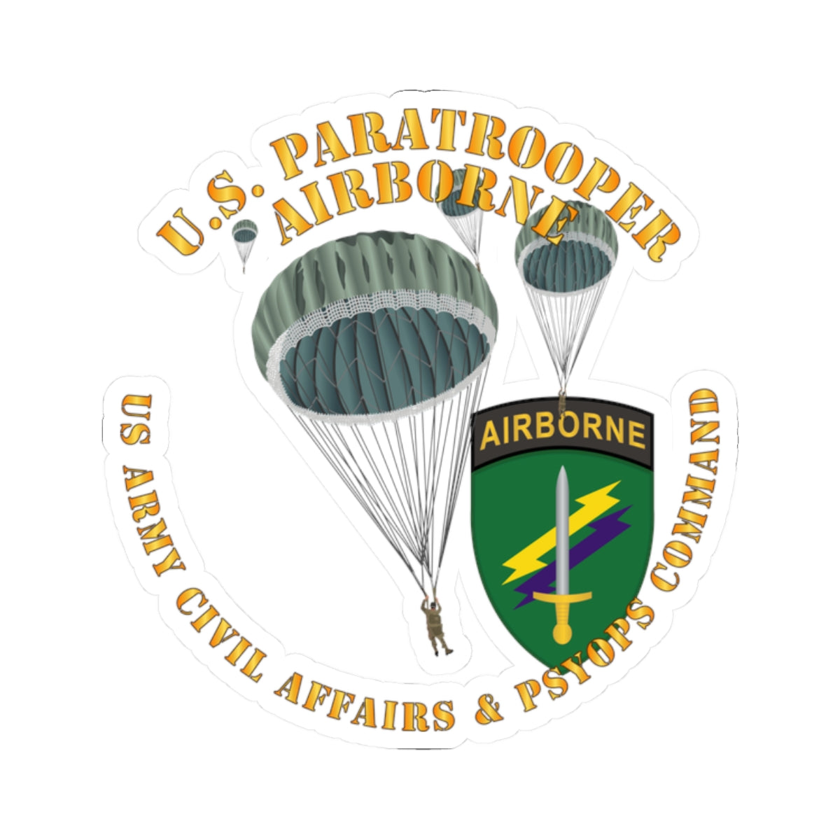 Kiss-Cut Stickers - US Paratrooper - USACAPOC
