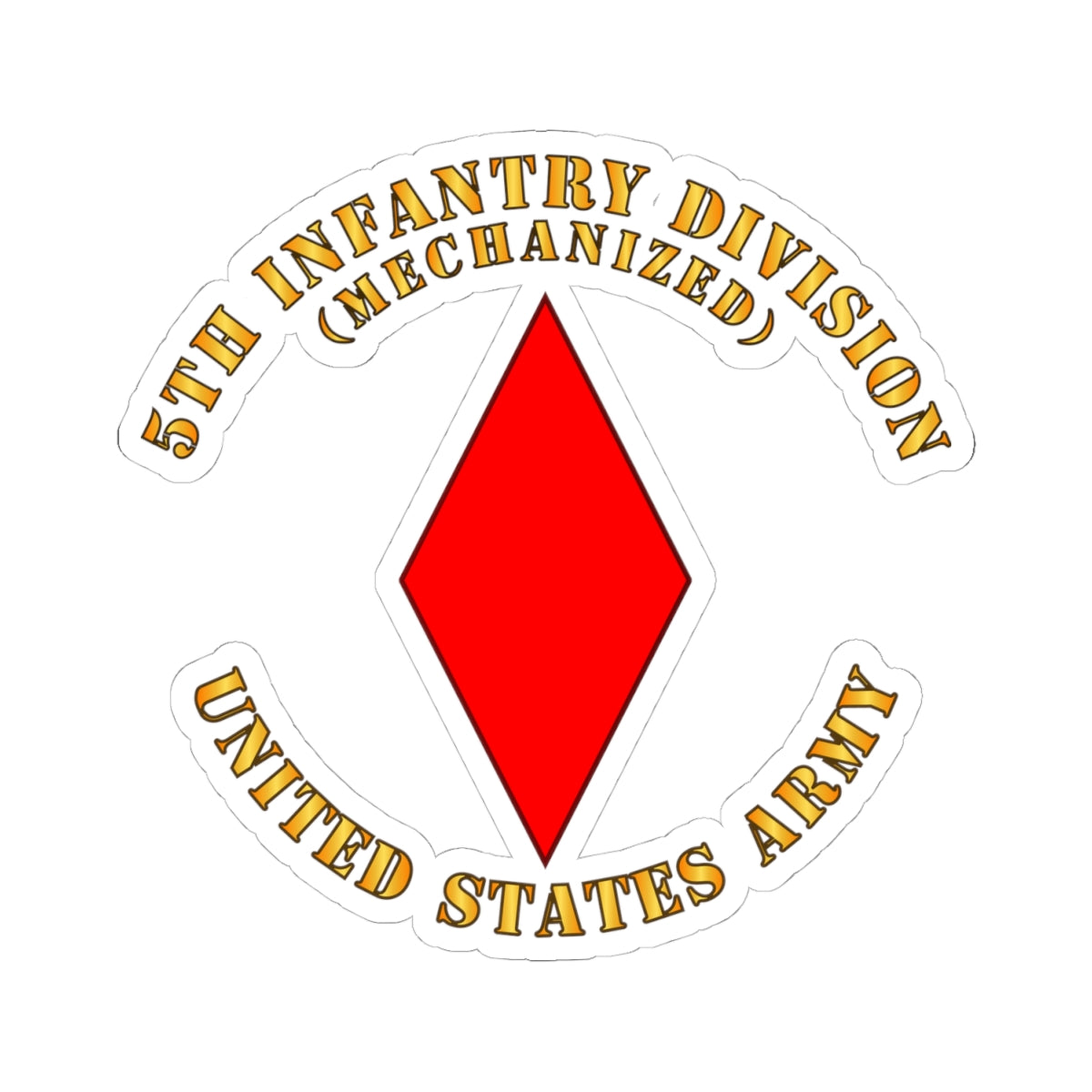 Kiss-Cut Stickers - 5th Infantry Division - US Army