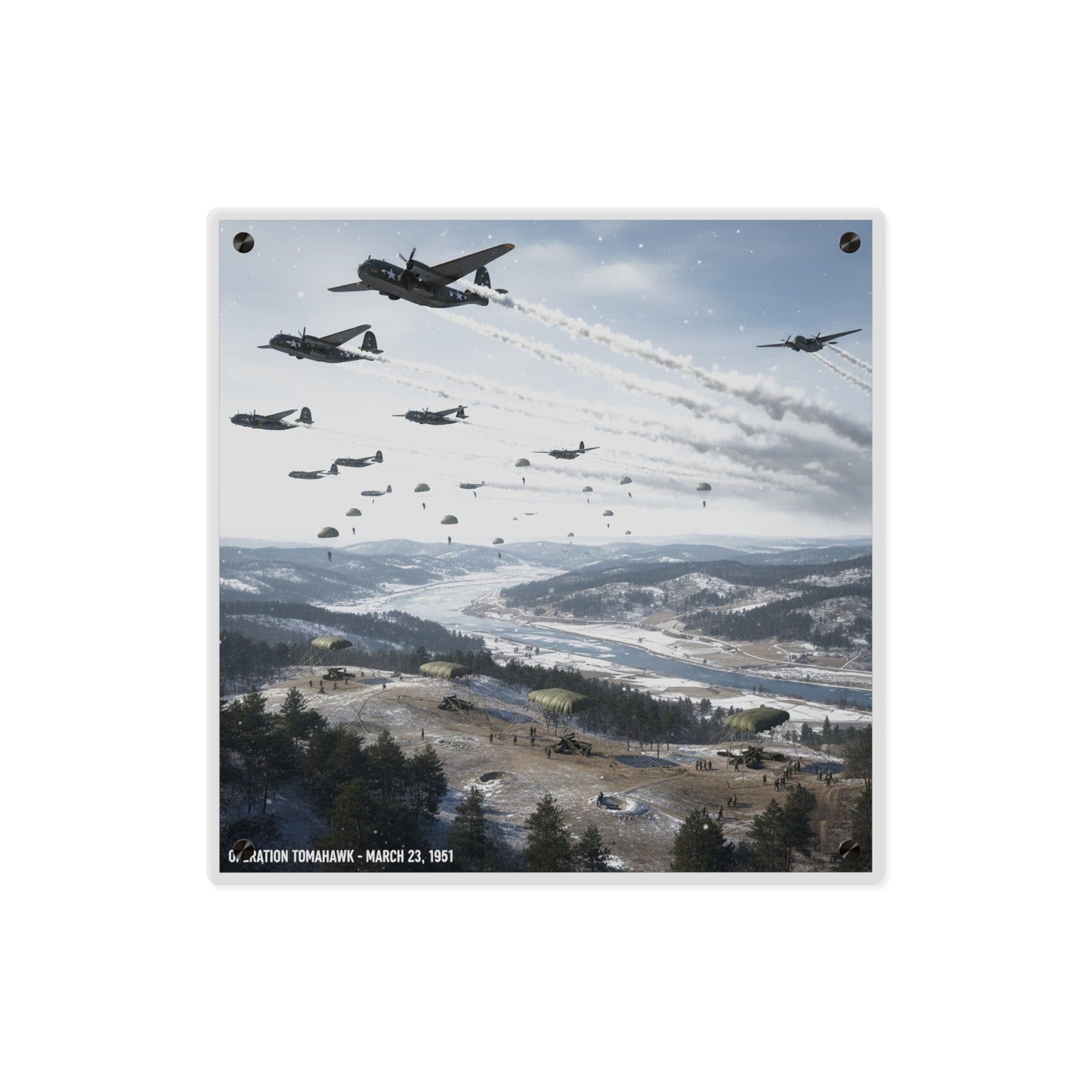 Acrylic Wall Art Panel - Operation Tomahawk - 187th Regimental Combat Team