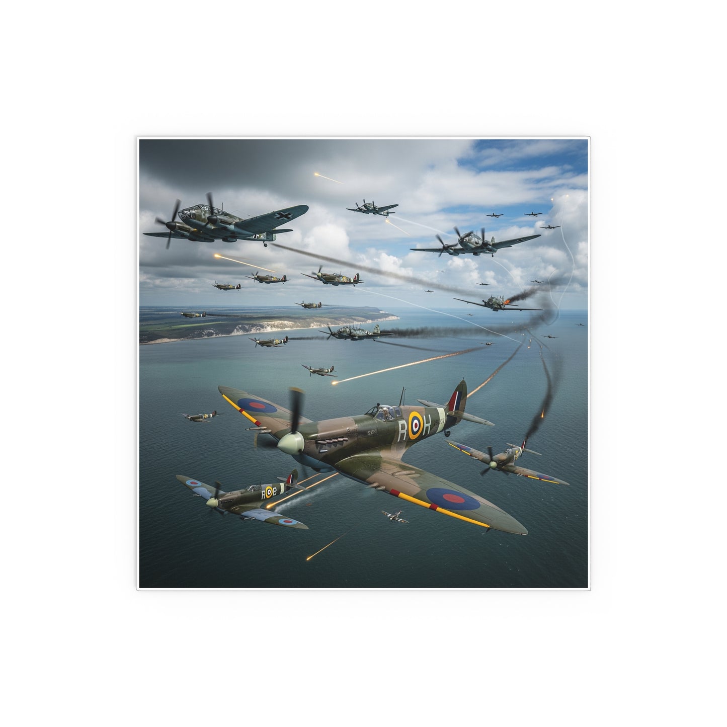 Indoor and Outdoor Silk Posters - British and German aircraft during the Battle of Britain