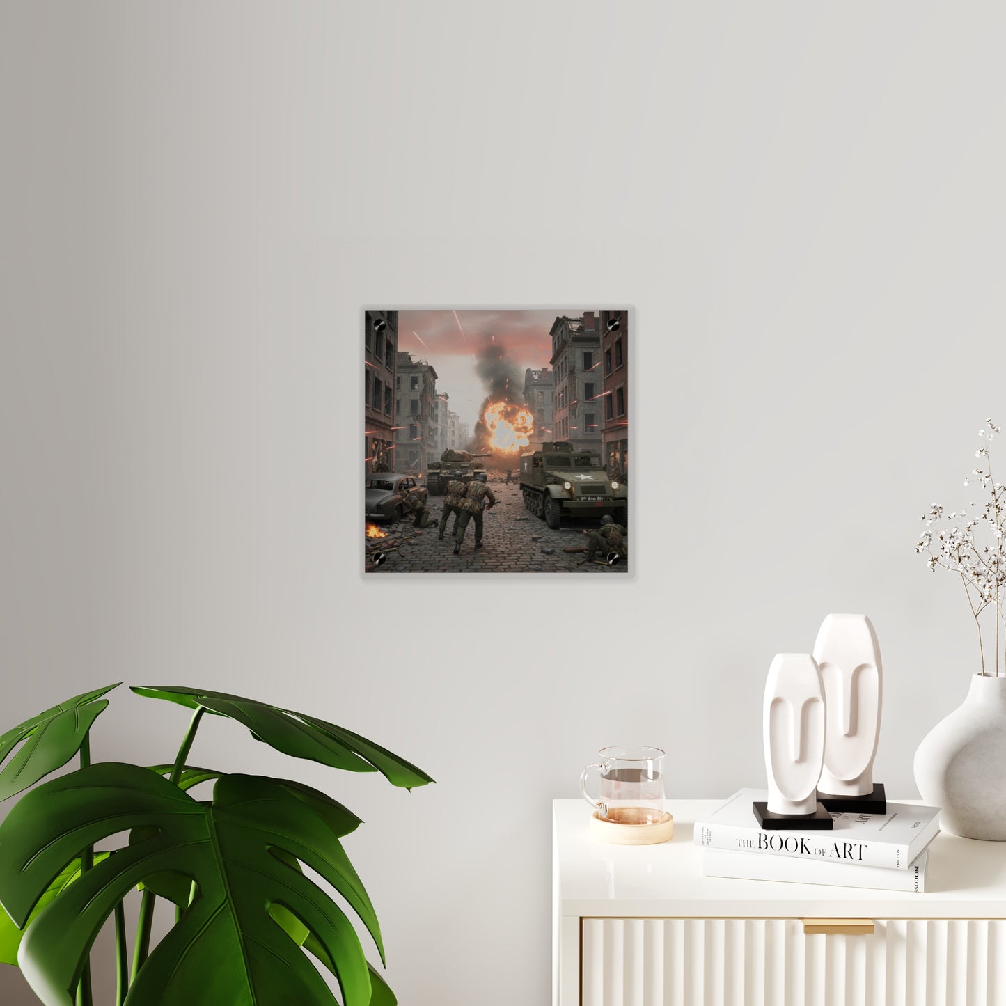 Acrylic Wall Art Panel - M3A1 - 9th Armor Division Attack - WWII