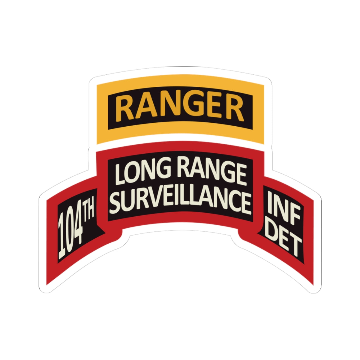 Kiss-Cut Stickers - LRS - 10th Inf Det - Ranger Tab