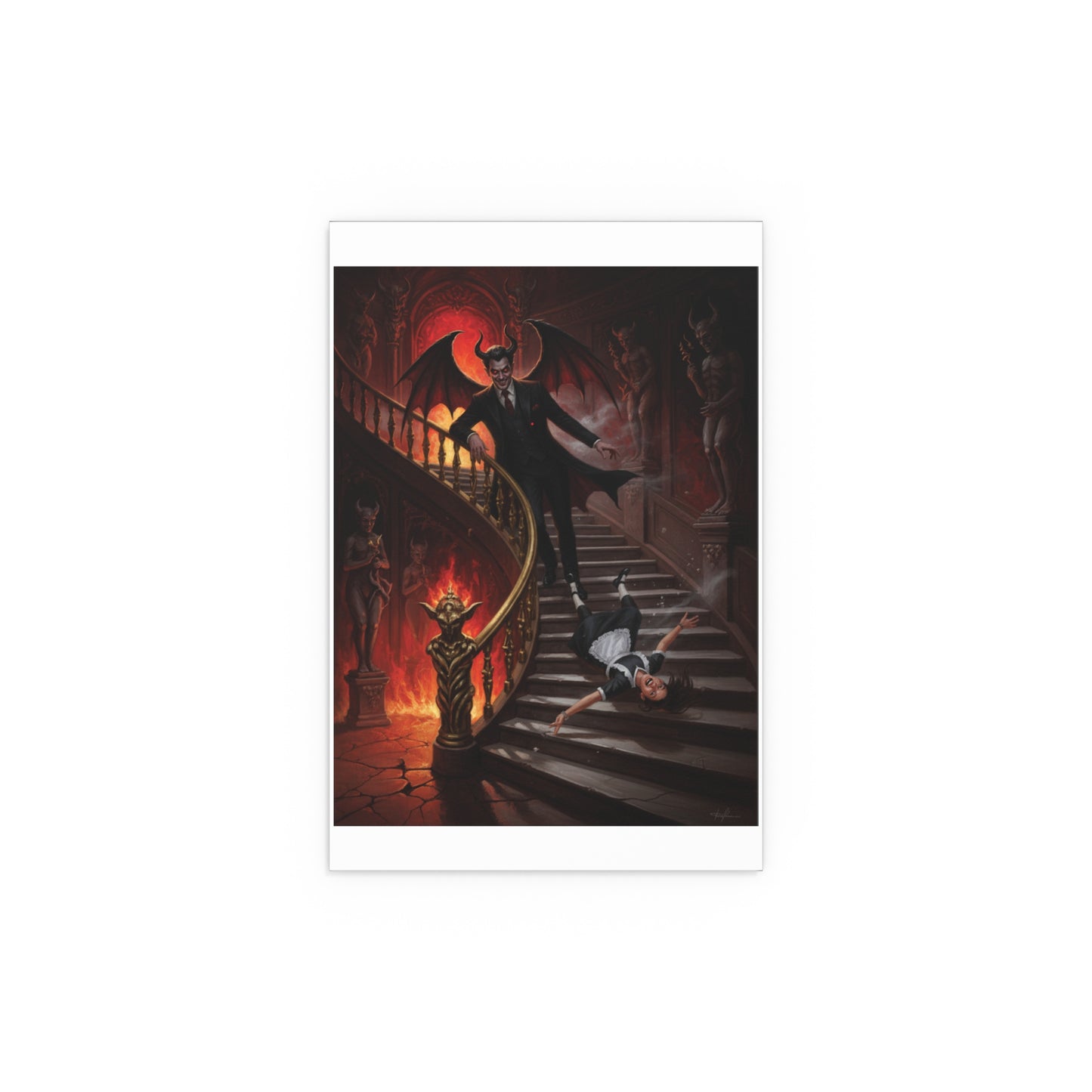 Indoor and Outdoor Silk Posters - devil and maid