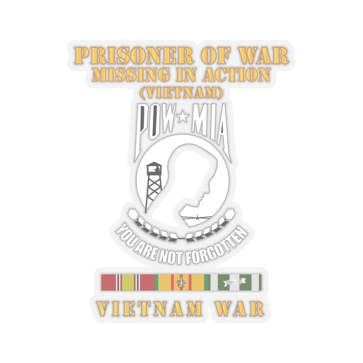 Kiss-Cut Stickers - POW - MIA - VIetnam w VN SVC