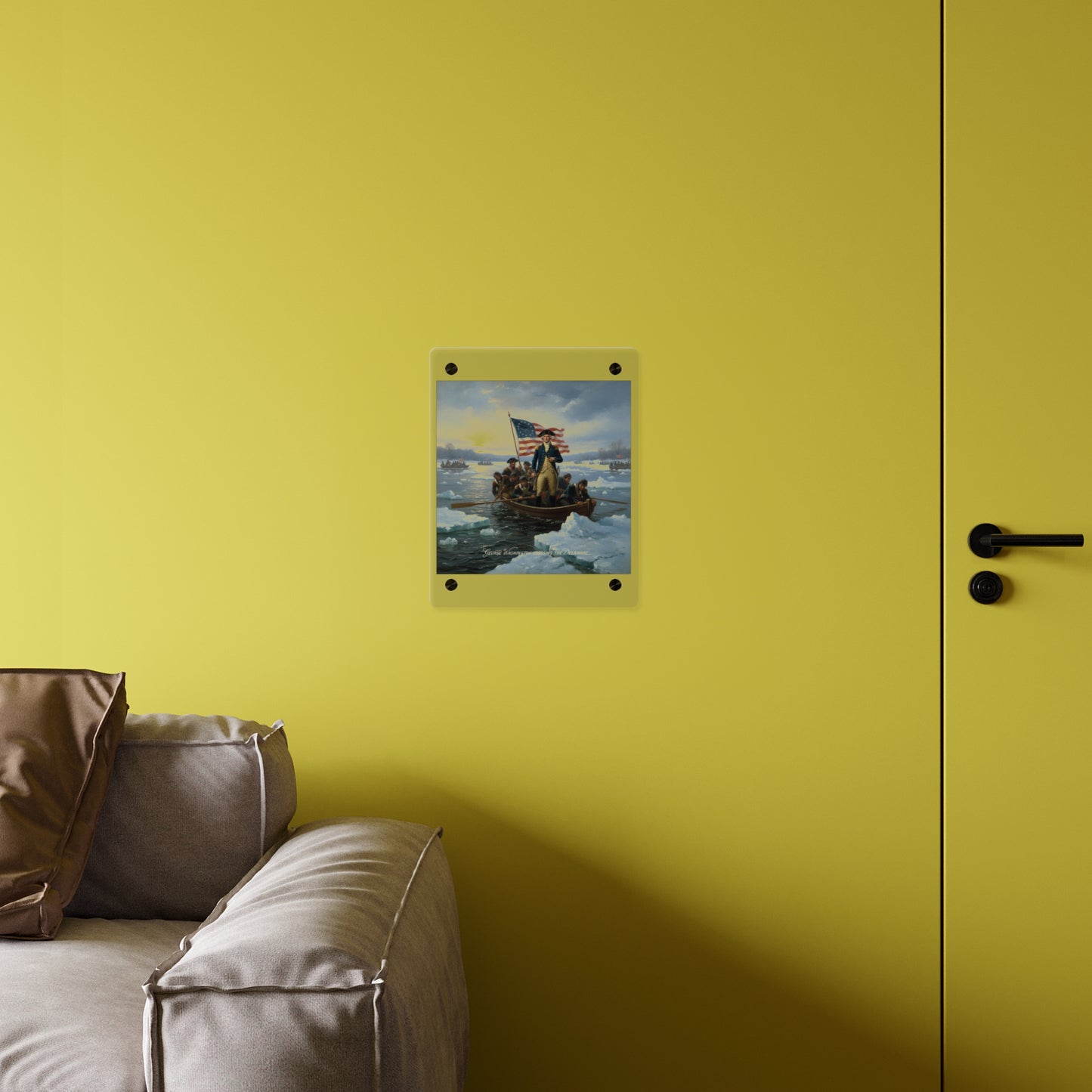 Acrylic Wall Art Panel - Washington Crossing the Delaware duing the Revolutionary War