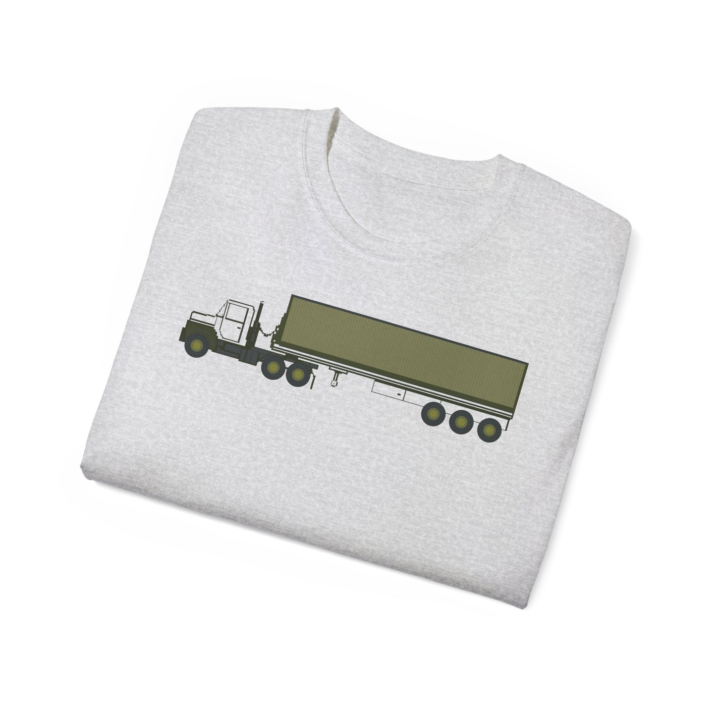Unisex Ultra Cotton Tee - Vehicle - M915 Tractor with M872 - 40 Ft Container - Side X 300