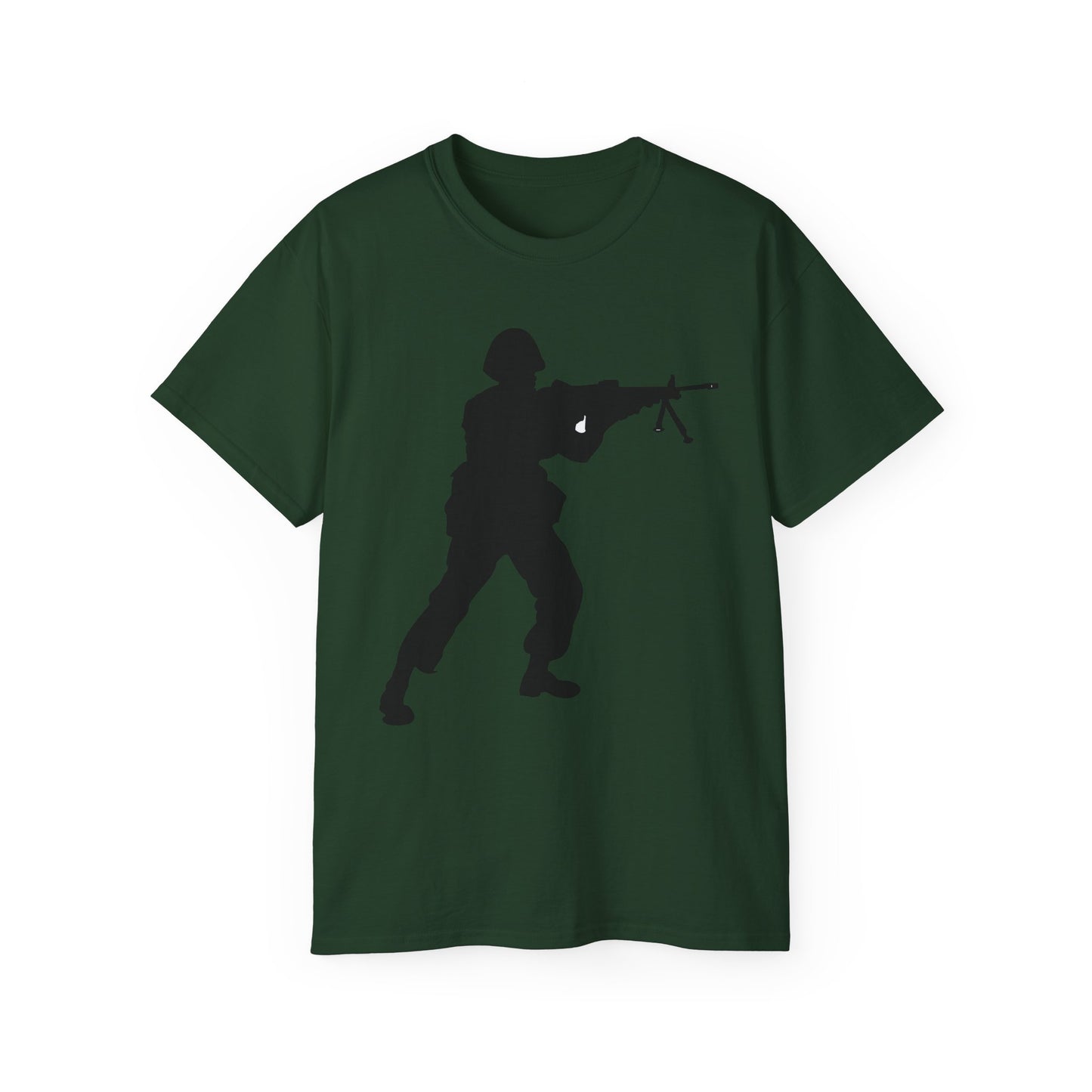 Unisex Ultra Cotton Tee - Army - Soldier - MG Assault - Silhouette X 300