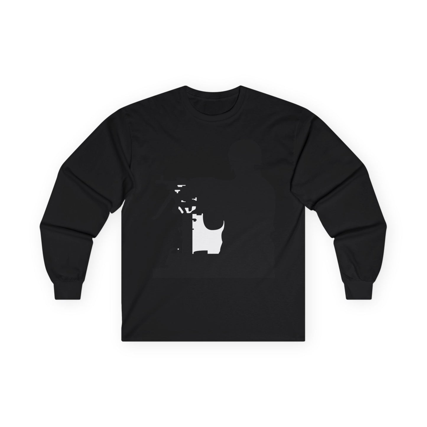 Unisex Ultra Cotton Long Sleeve Tee -Army - Soldier - MG Vehicle Mounted - Silhouette X 300