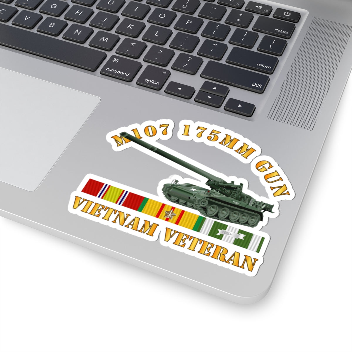 Kiss-Cut Stickers - M107 - 175mm Gun - Vietnam Vet w VN SVC