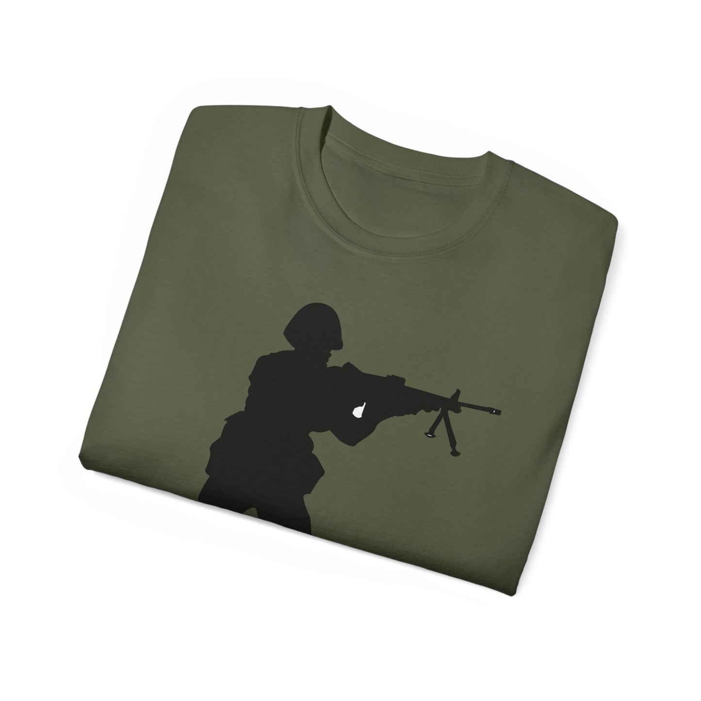Unisex Ultra Cotton Tee - Army - Soldier - MG Assault - Silhouette X 300