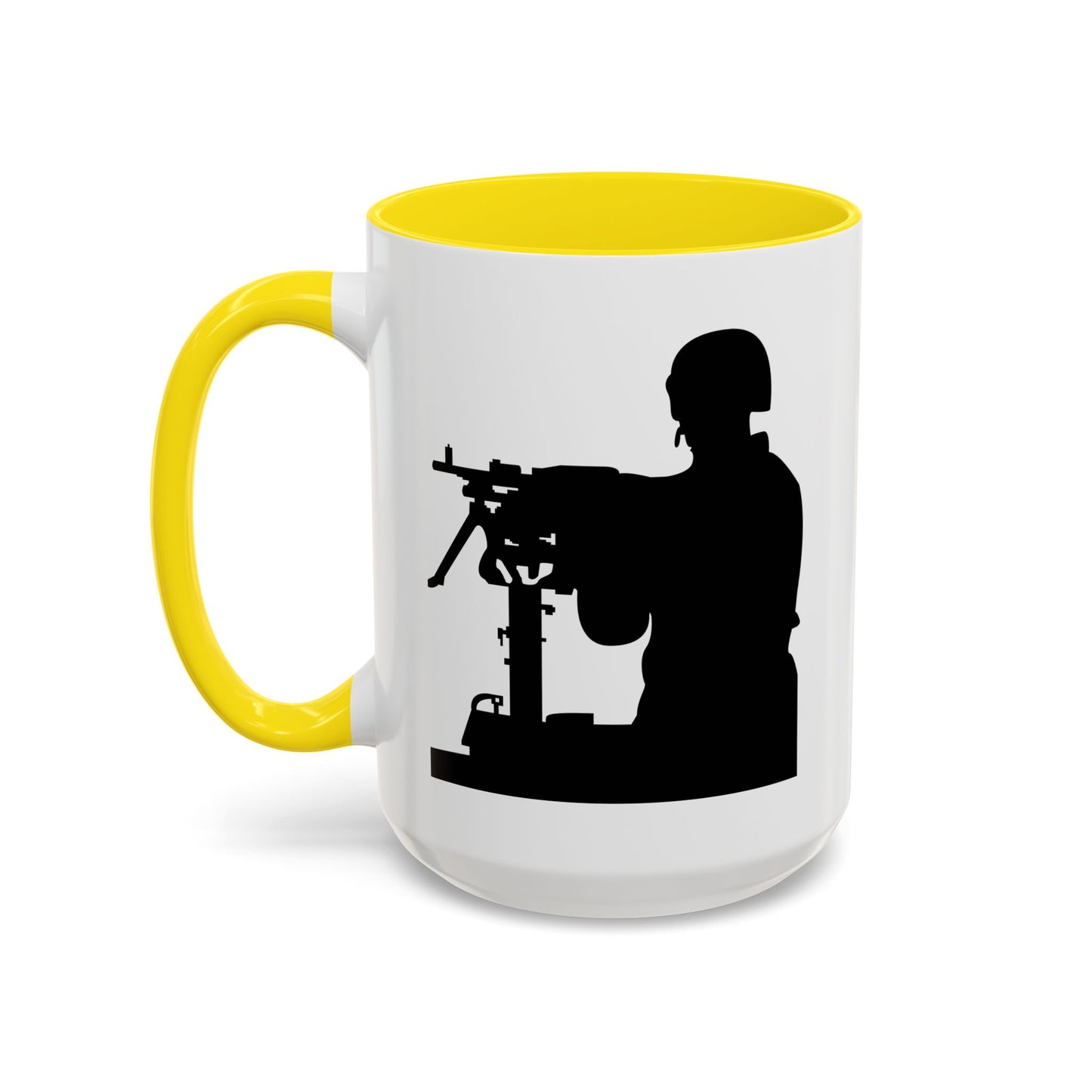 Accent Coffee Mug (11oz & 15oz) - Army - Soldier - MG Vehicle Mounted - Silhouette X 300