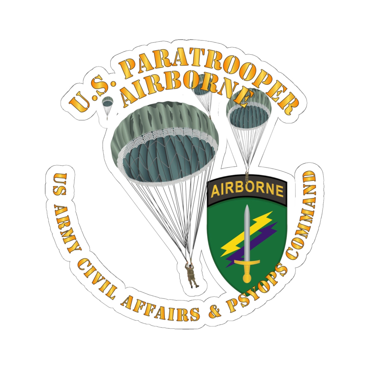 Kiss-Cut Stickers - US Paratrooper - USACAPOC