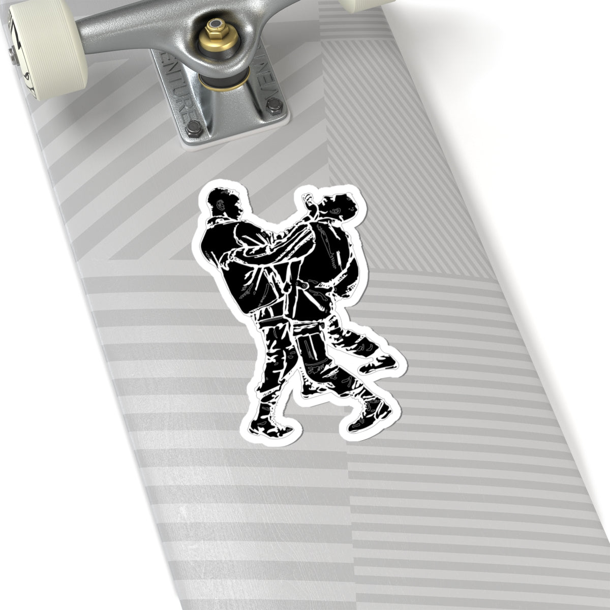 Kiss-Cut Stickers - Palm-Heel Strike to Chin - BW X 300