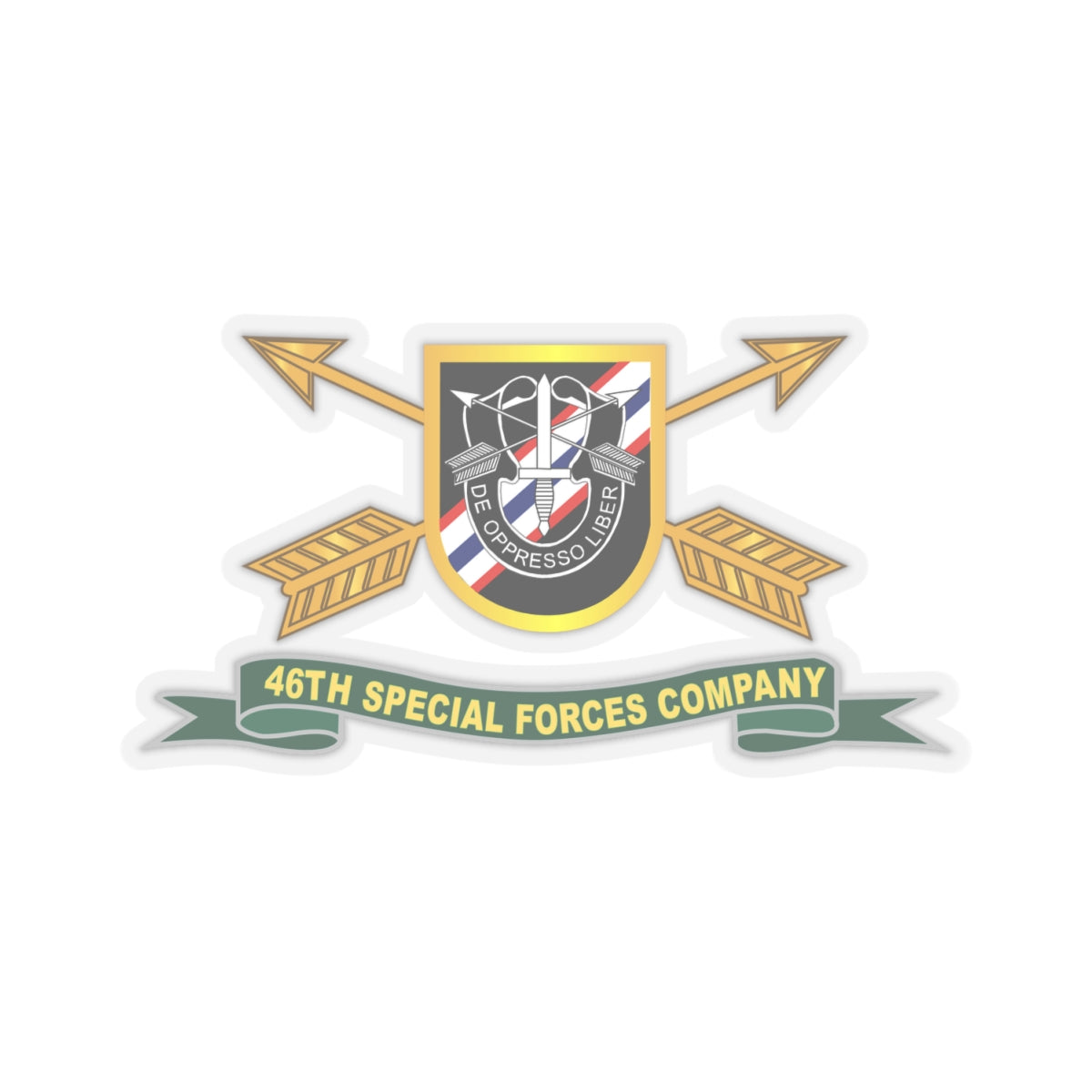 Kiss-Cut Stickers - 46th Special Forces Company - Flash w Br - Ribbon X 300