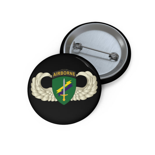 Custom Pin Buttons - Army - USACAPOC Wings