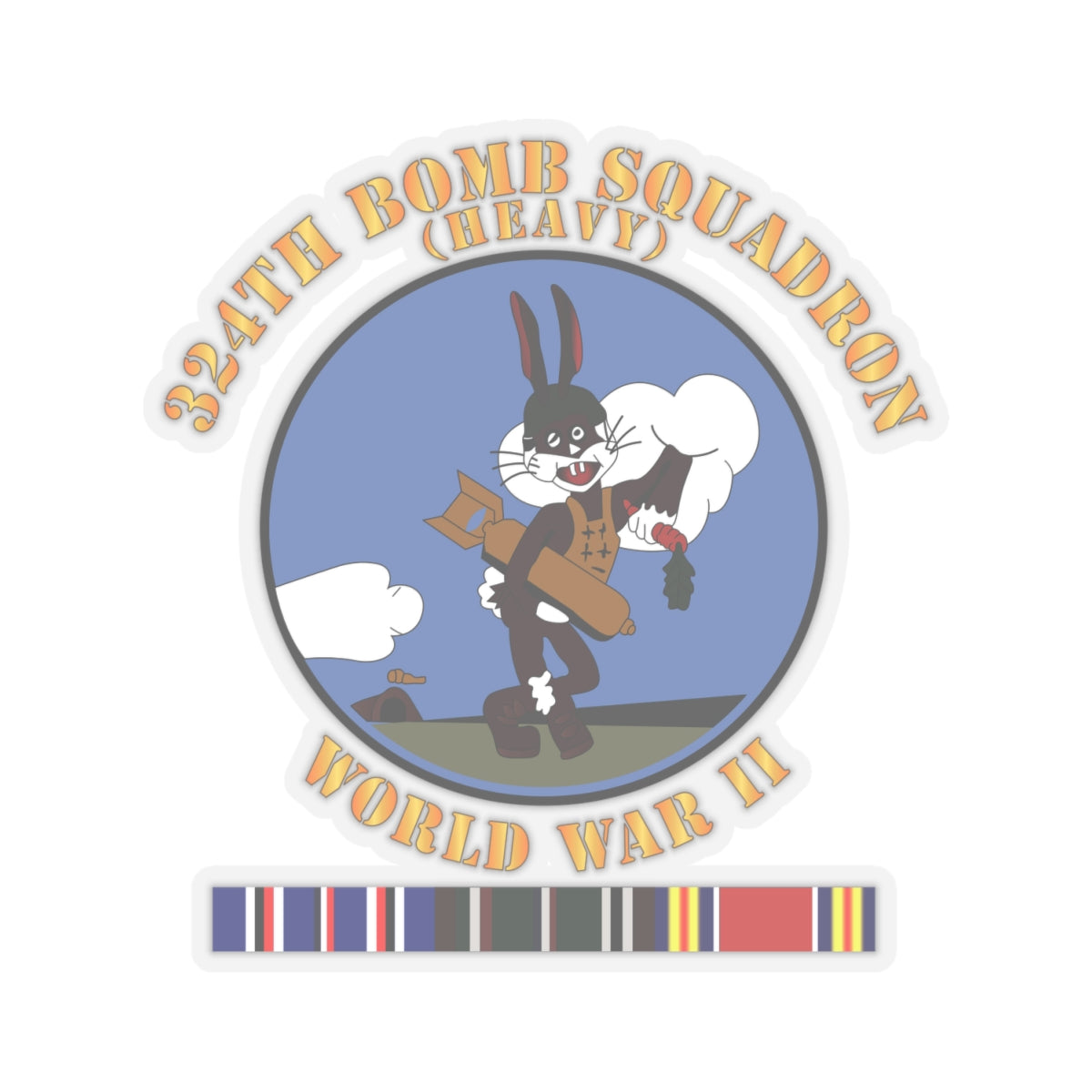 Kiss-Cut Stickers - AAC - 324th Bomb Squadron - WWII w EU SVC