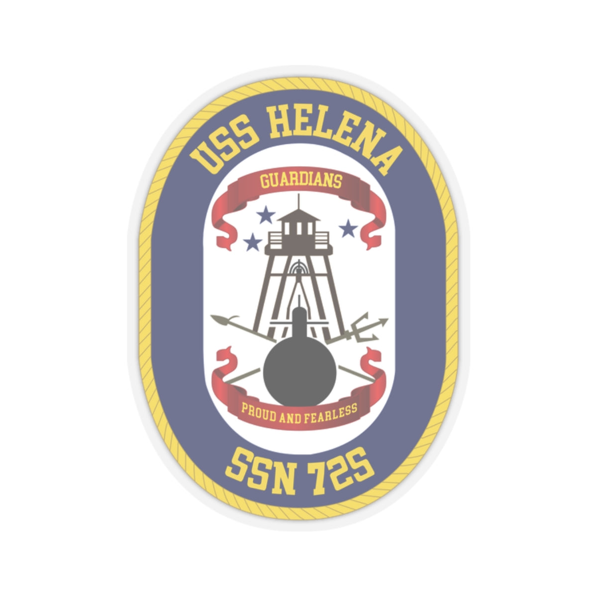 Kiss-Cut Stickers - Navy - USS Helena (SSBN 725) wo Txt