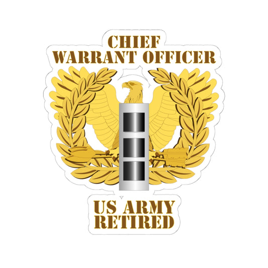 Kiss-Cut Stickers - Emblem - Warrant Officer - CW3 - Retired X 300