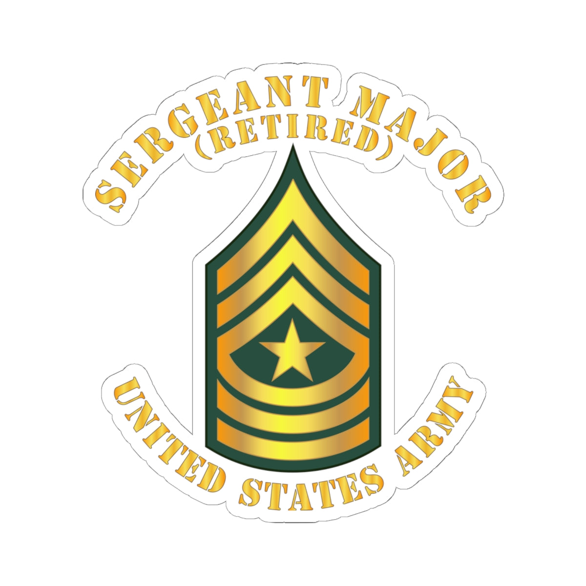 Kiss-Cut Stickers - Sergeant Major - SGM - Retired