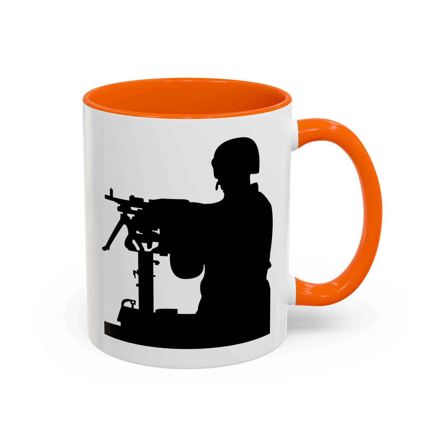 Accent Coffee Mug (11oz & 15oz) - Army - Soldier - MG Vehicle Mounted - Silhouette X 300