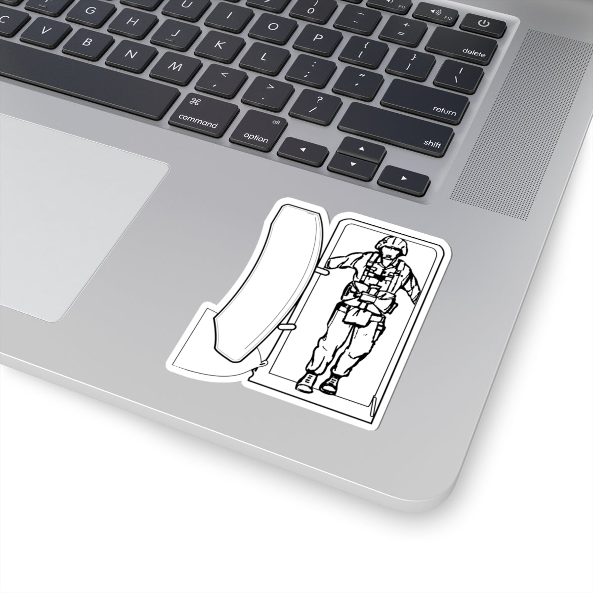 Kiss-Cut Stickers - Airborne - JM Door Check - BW X 300