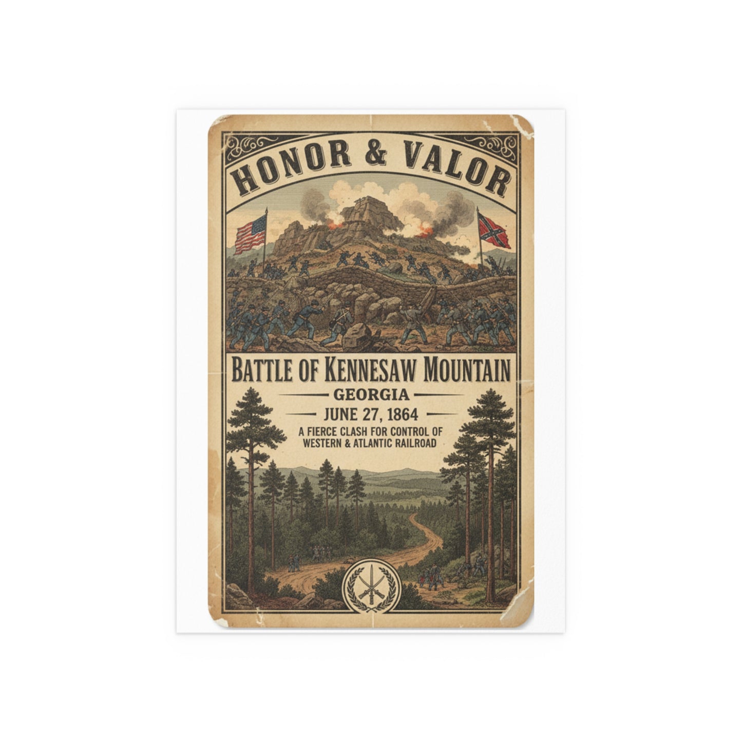 Indoor and Outdoor Silk Posters - Battle of Kennesaw Mountain
