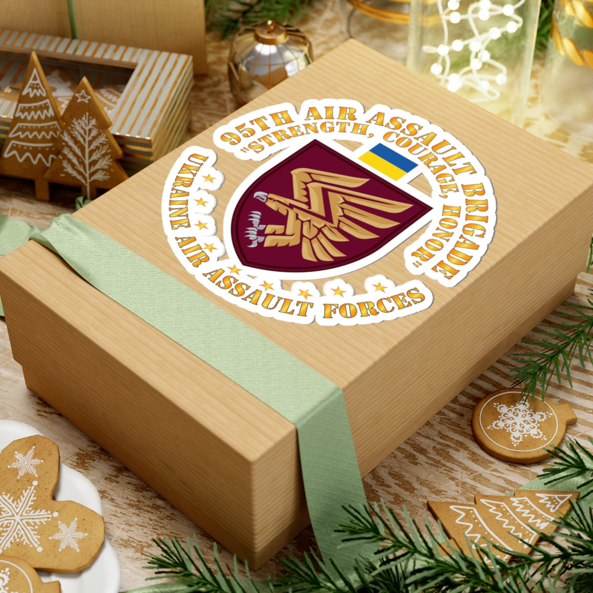 Kiss-Cut Stickers - Ukraine - 95th Air Assault Brigade - Strength, Courage, Honor X 300