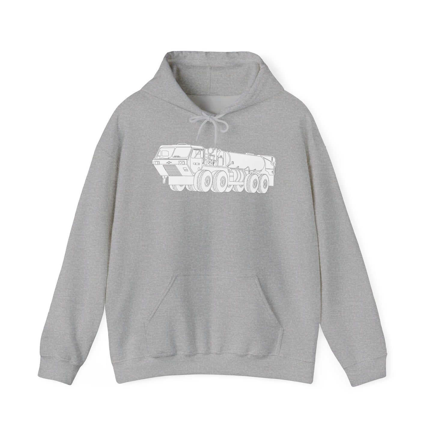 Unisex Heavy Blend Hooded Sweatshirt - Vehicle - Fuel Truck - Front Left Oblique X 300