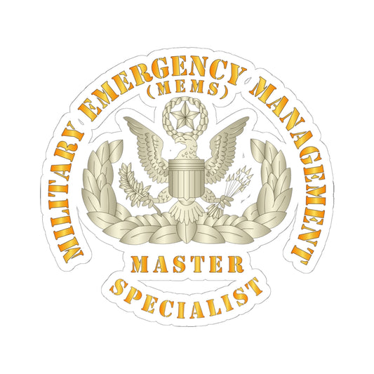Kiss-Cut Stickers - ARNG - Military Emergency Management Specialist - Master - Gold