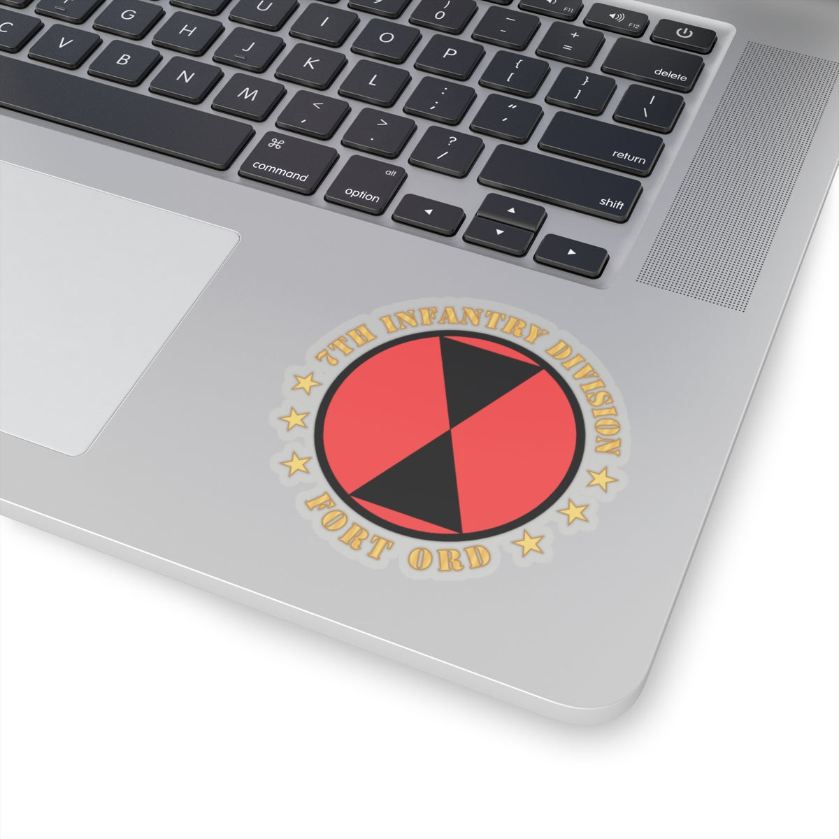 Kiss-Cut Stickers - 7th Infantry Division - Fort Ord wo BkGrd