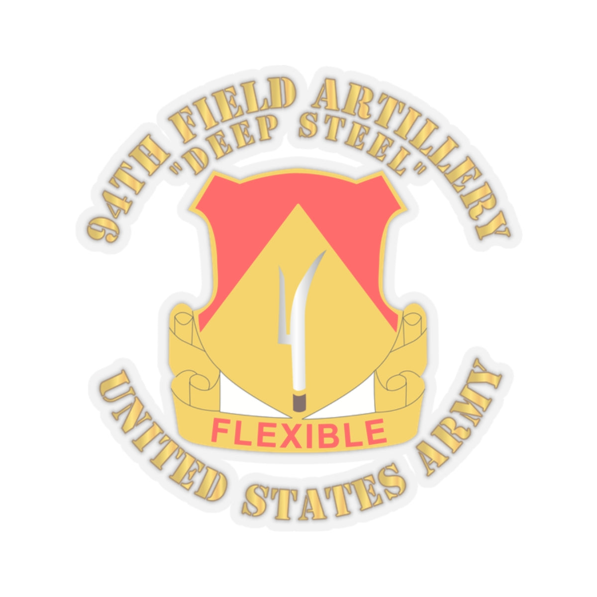 Kiss-Cut Stickers - 94th Field Artillery Regiment - Deep Steel
