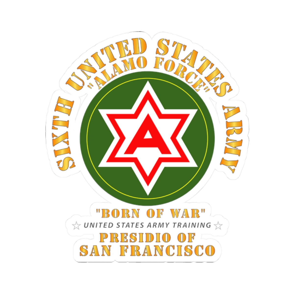 Kiss-Cut Stickers - 6th United States Army - Presidio SF