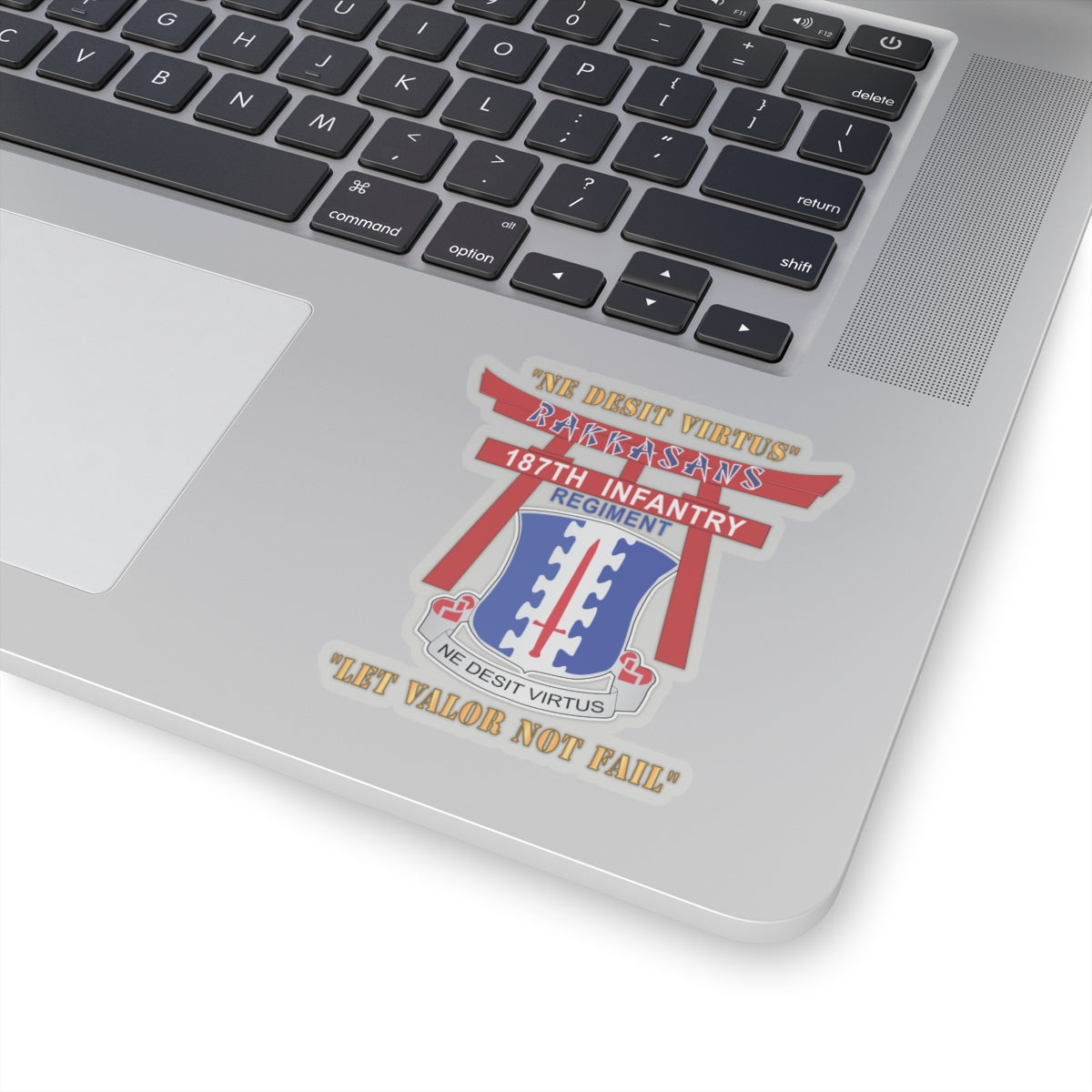 Kiss-Cut Stickers - 187th Infantry Regiment - Torii, Rakkasans, Let Valor Not Fail, English, Latin X 300