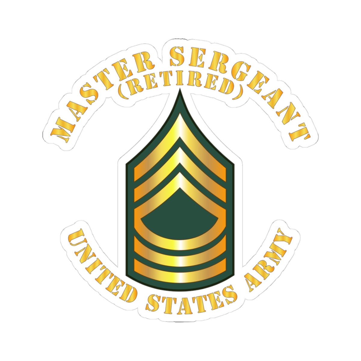 Kiss-Cut Stickers - Master Sergeant - MSG - Retired