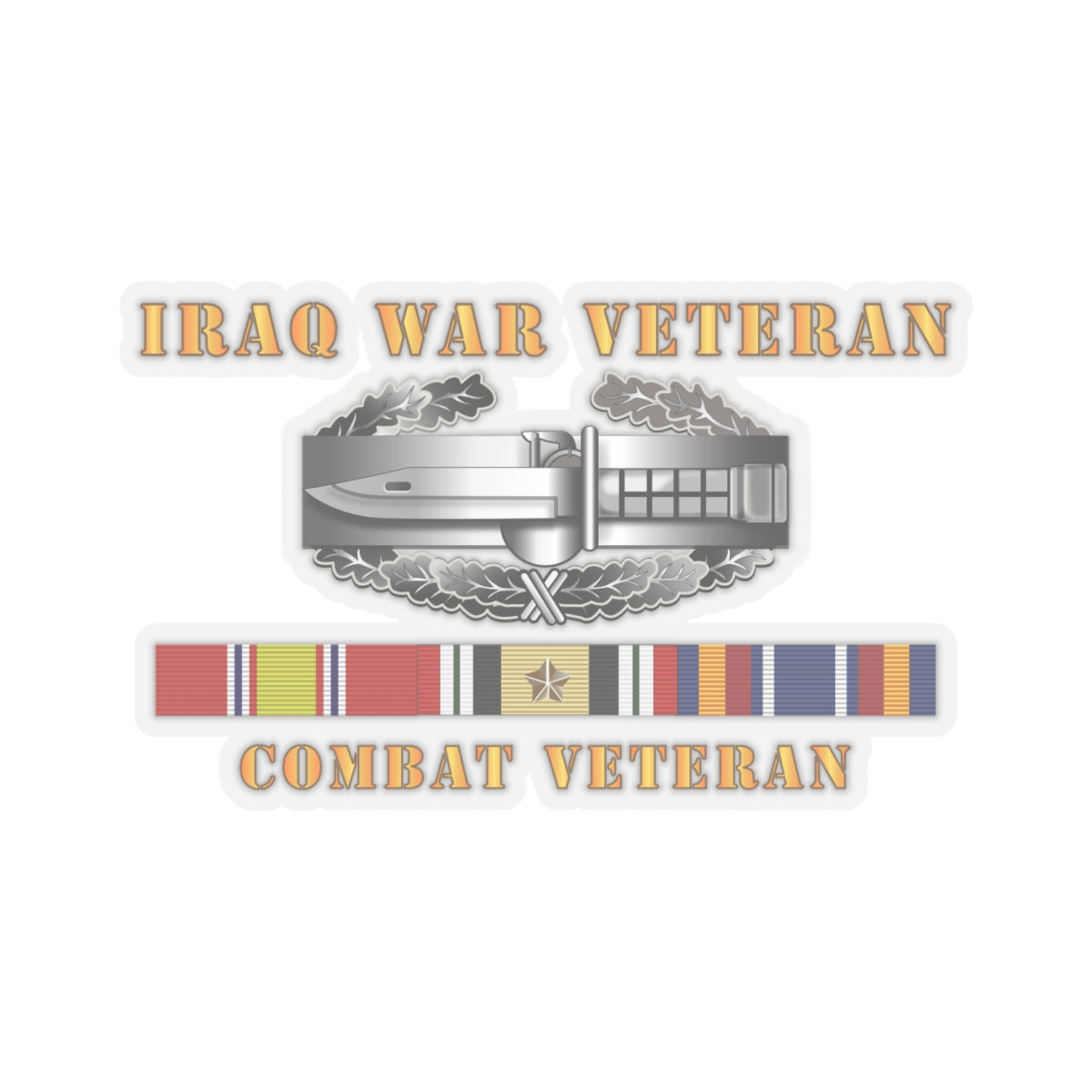Kiss-Cut Stickers - Iraq War Veteran - Combat Action Badge w CAB IRAQ SVC