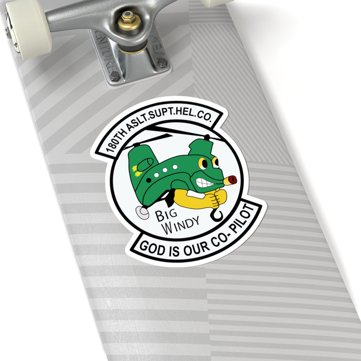 Kiss-Cut Stickers - 180th Assault Support Helicopter Company - Big Windy - God is Co-Pilot