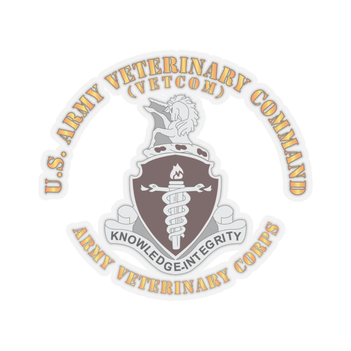Kiss-Cut Stickers - US Veterinary Command - VETCOM - Veterinary Corps