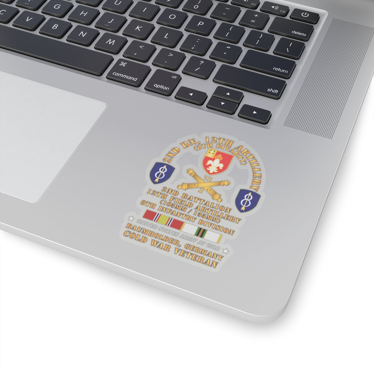 Kiss-Cut Stickers - 2nd Bn 12th Artillery - 105-155mm - 8th ID - Baumholder Germany w COLD SVC