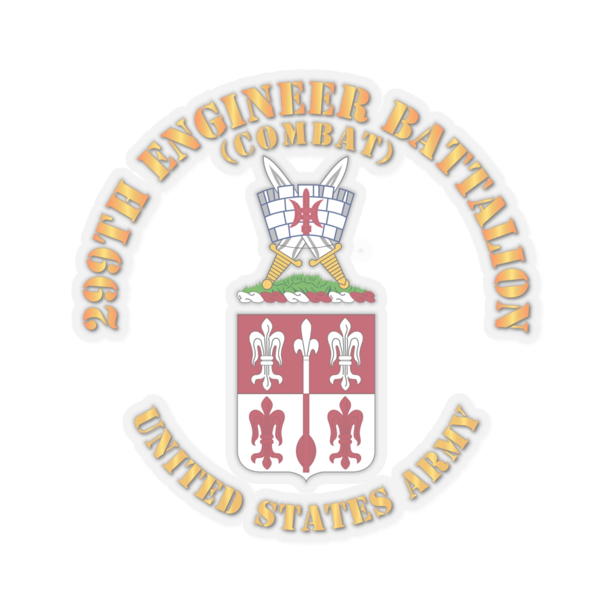 Kiss-Cut Stickers - COA - 299th Engineer Battalion (Combat)