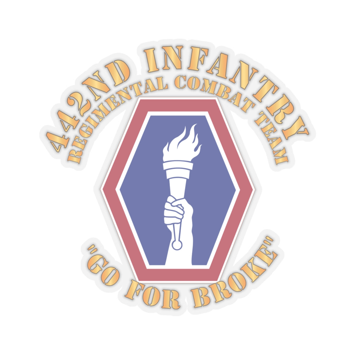 Kiss-Cut Stickers - Army - 442nd Infantry Regimental Combat Team X 300