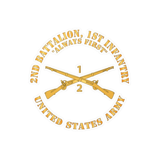 Kiss-Cut Vinyl Decals - Army - 2nd Battalion, 1st Infantry Regiment Branch - Always First - US Army X 300