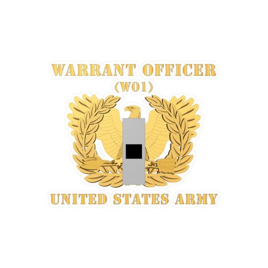 Kiss-Cut Vinyl Decals - Army - Warrant Officer - W01 - Flat - Eagle and Bar X 300