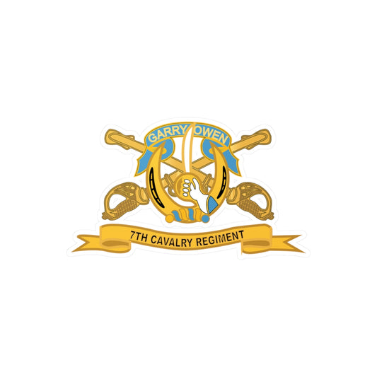 Kiss-Cut Vinyl Decals - Army  - 7th Cavalry Regiment w Br - Ribbon X 300