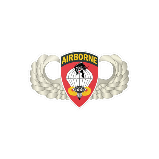 Kiss-Cut Vinyl Decals - Army - Airborne Badge - 555th Parachute Infantry Bn - SSI X 300