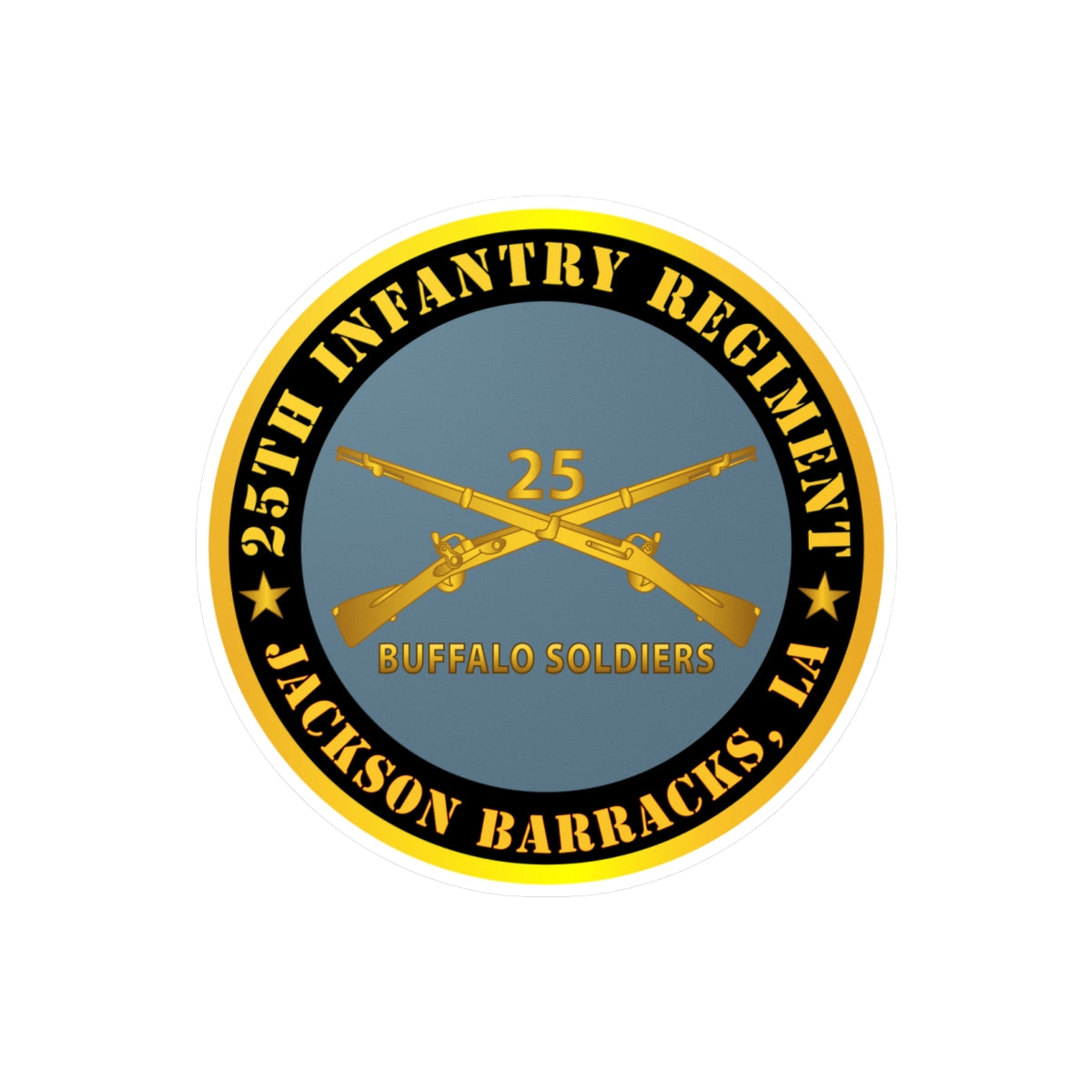 Kiss-Cut Vinyl Decals - Army - 25th Infantry Regiment - Jackson Barracks, LA - Buffalo Soldiers w Inf Branch