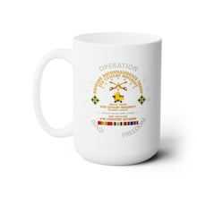 Load image into Gallery viewer, White Ceramic Mug 15oz - Army - BRT - 9th Cav, B Trp, 3rd Bde - 4th Inf Div - OPERATION IF w IRAQ SVC
