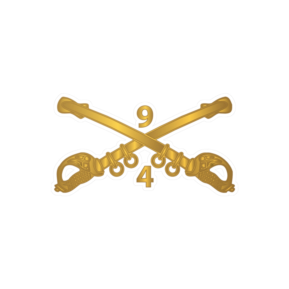 Kiss-Cut Vinyl Decals - Army - 4th Squadron,  9th Cavalry Branch wo Txt X 300