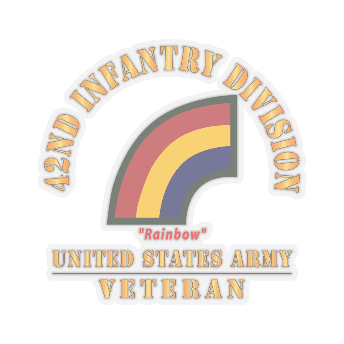 Kiss-Cut Stickers - Army - SSI - 42nd Infantry Division - Rainbow - US Army Veteran X 300