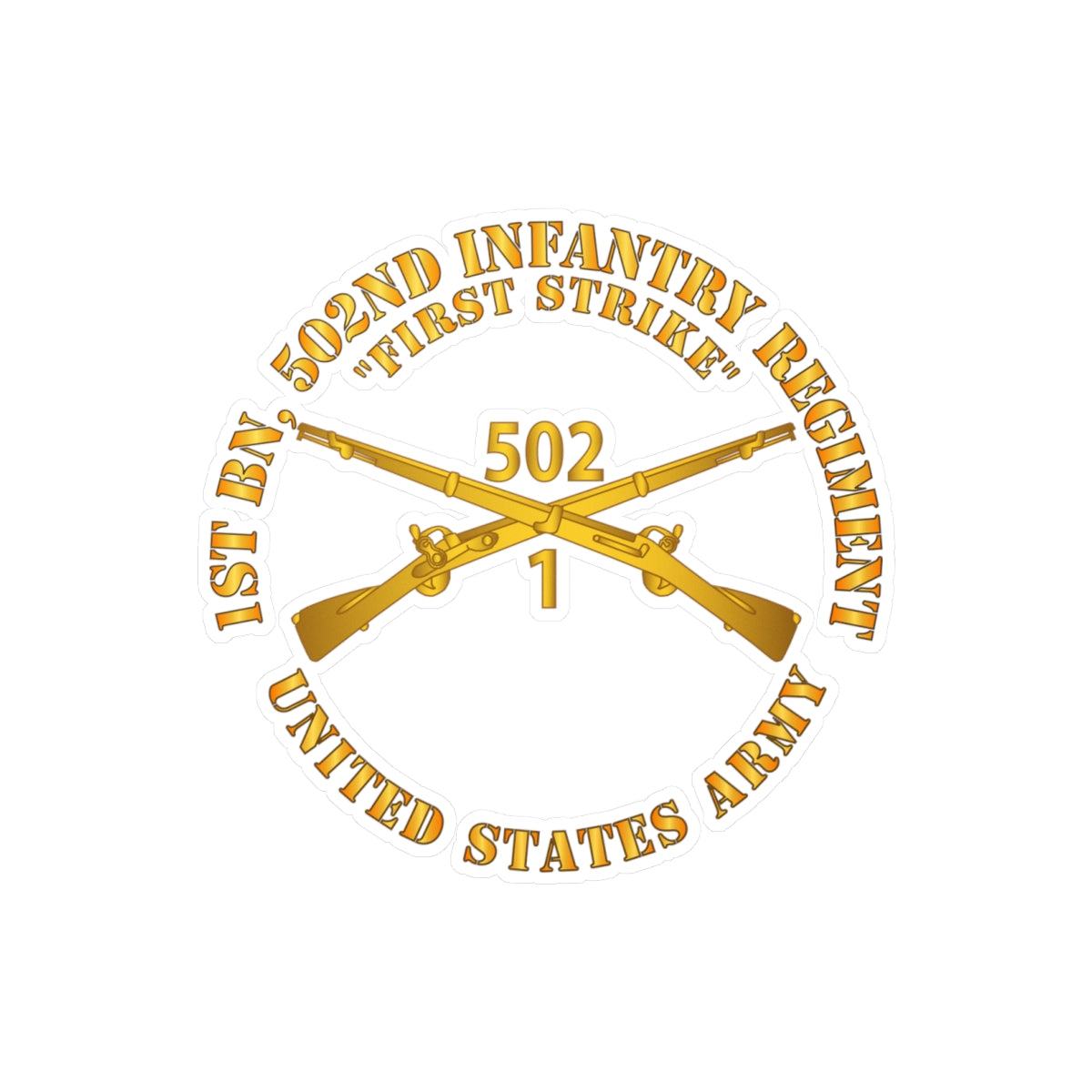 Kiss-Cut Vinyl Decals - Army - 1st Bn 502nd Infantry Regt - First Strike - Infantry Br